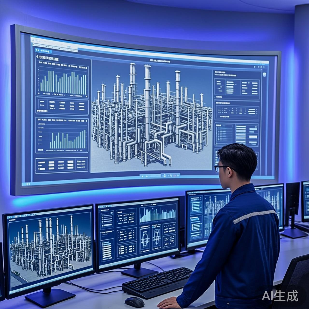 工厂数字孪生监控室