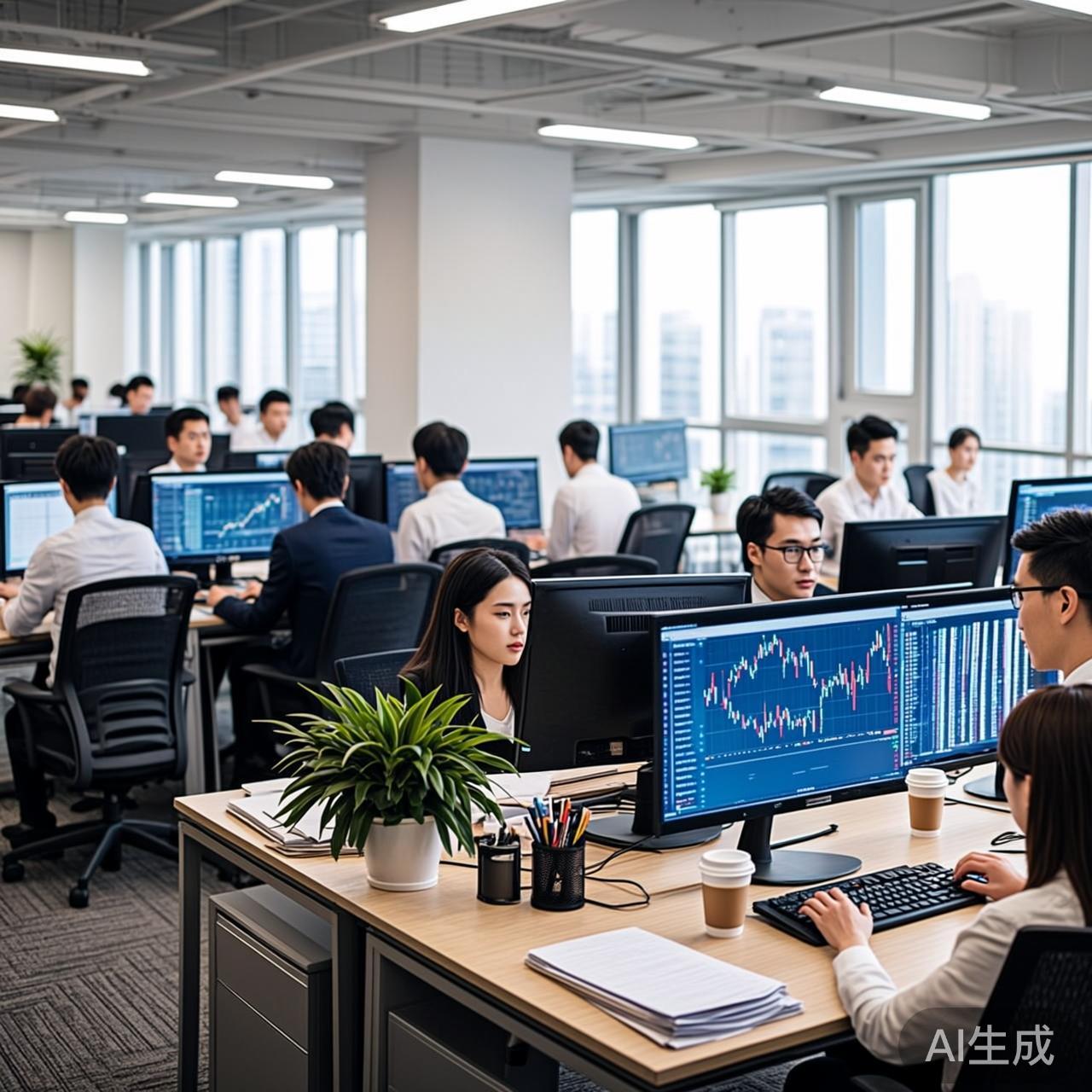 金融科技办公室中数据团队工作场景