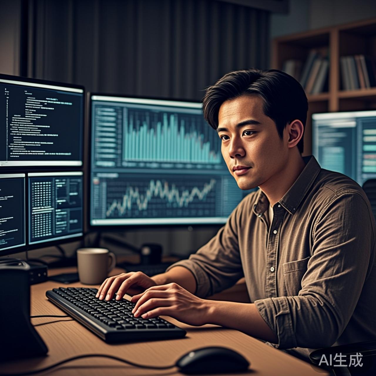 工程师在监控搜索系统仪表板