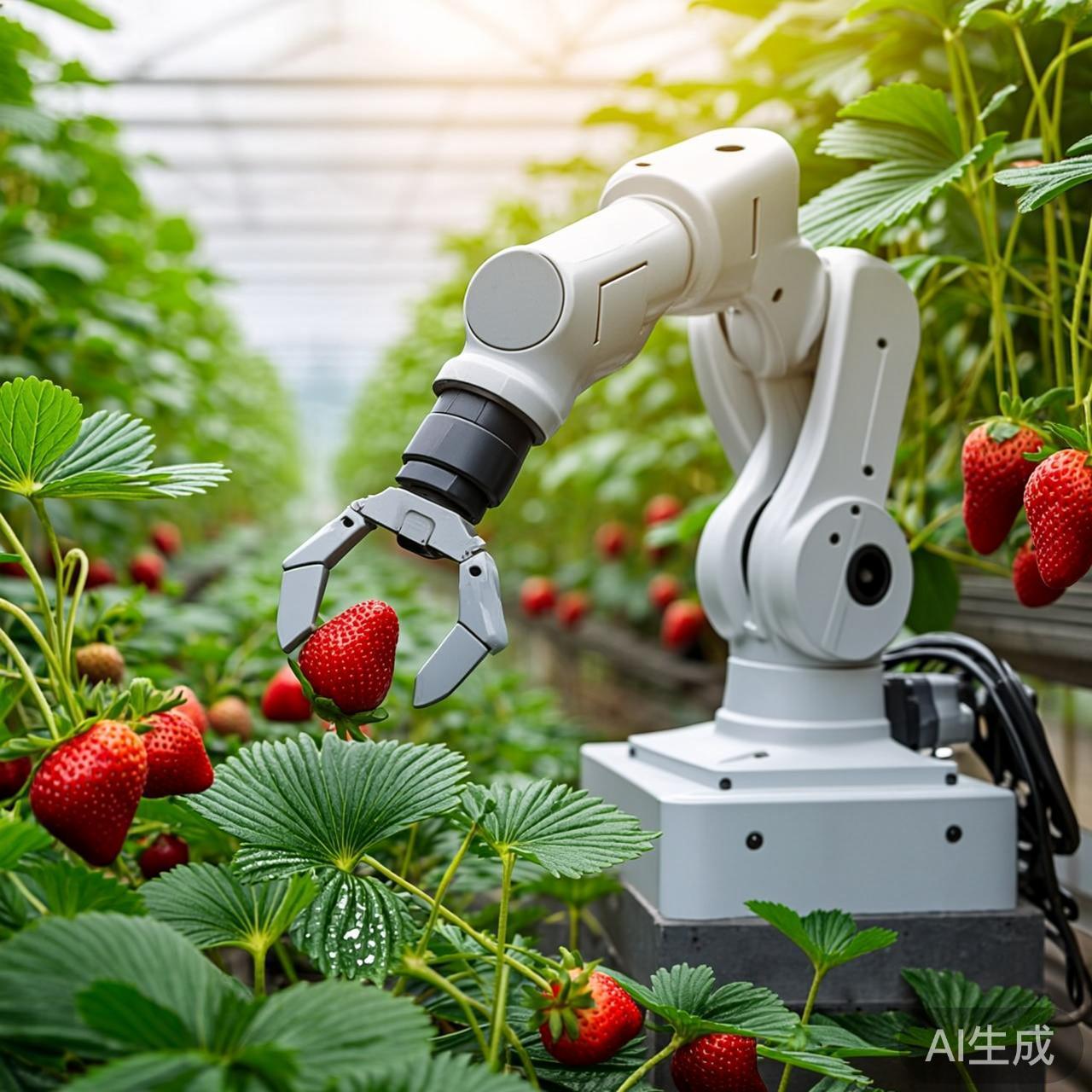 自动化温室中的机器人采摘草莓