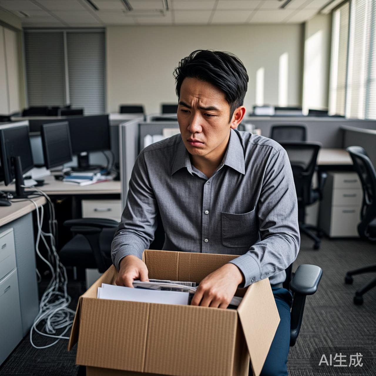 离职员工收拾东西