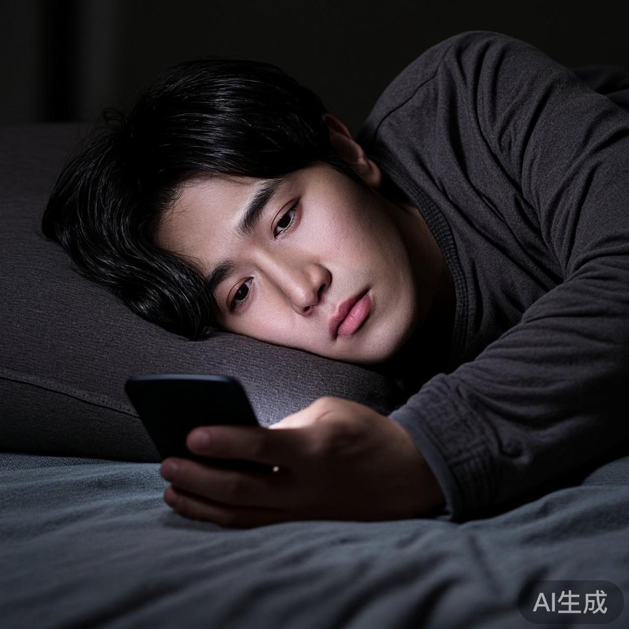 一个人深夜看手机