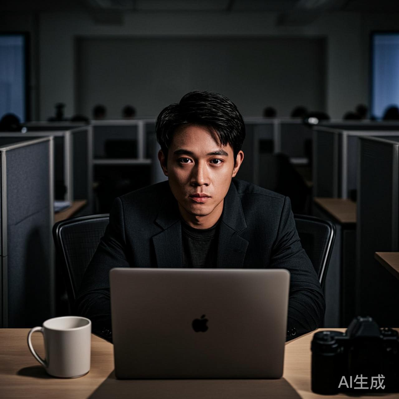 空荡荡的办公室,一个人加班
