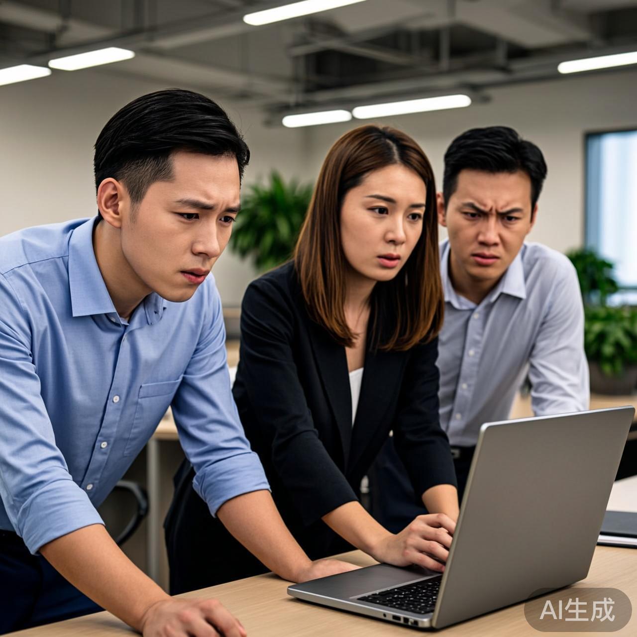 办公室里人们正在切换搜索引擎
