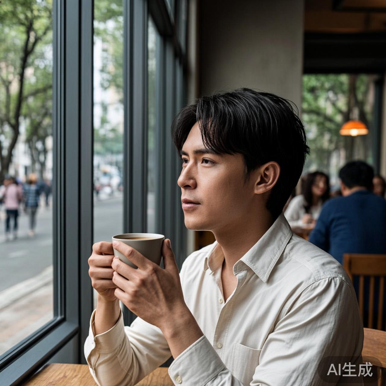 窗边静坐