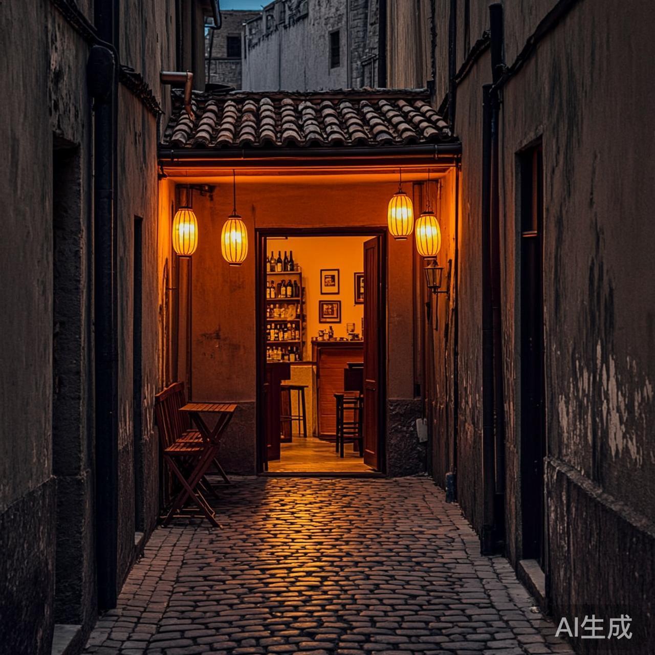 巷子深处透出暖黄灯光的小店