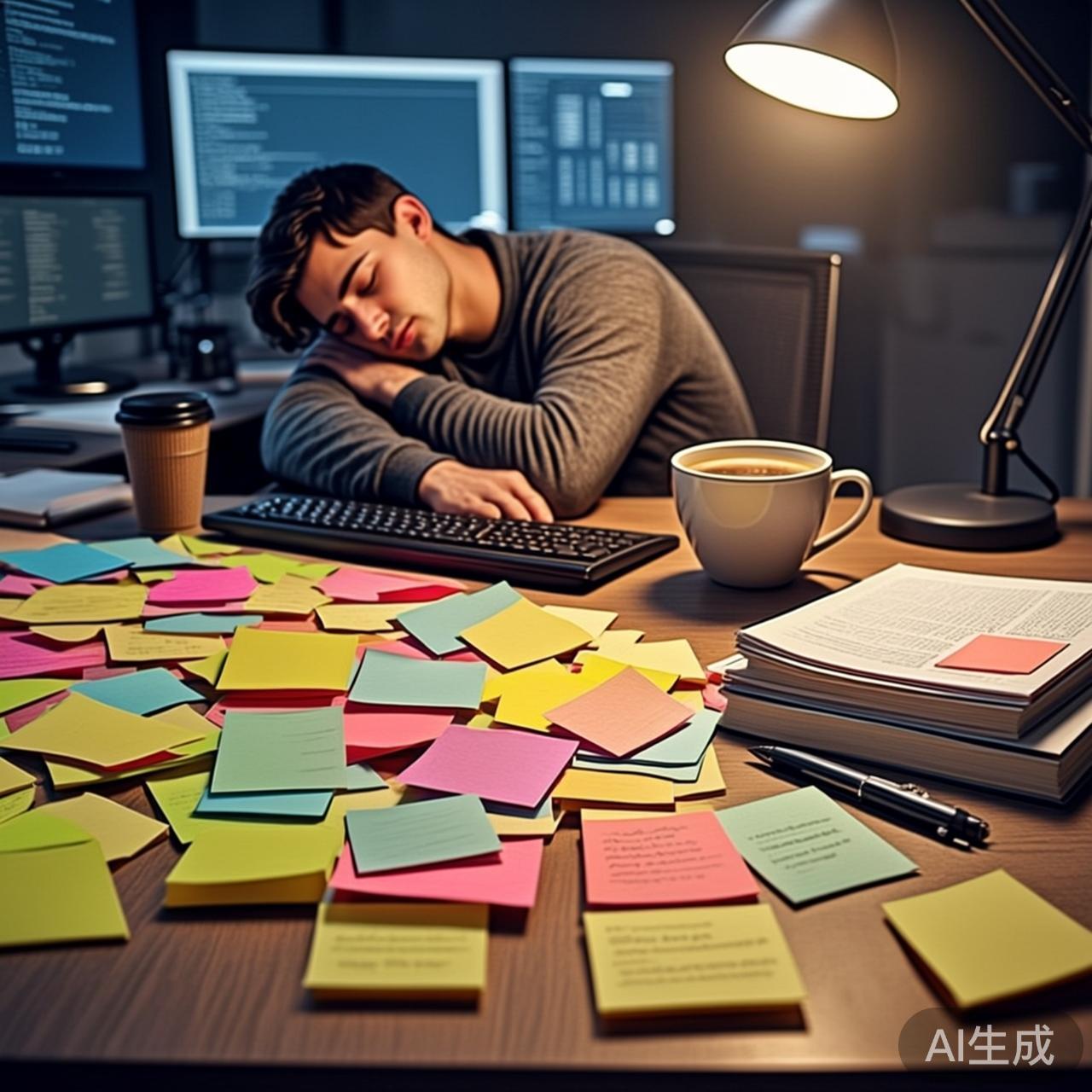 深夜办公室的孤独加班
