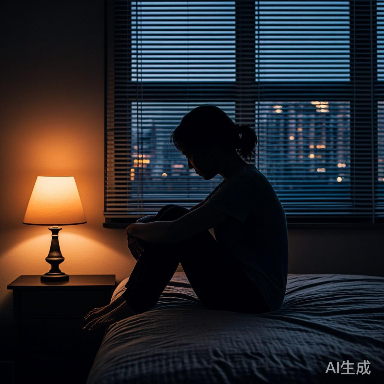 深夜独处的侧影